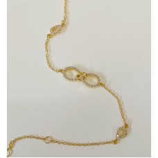 Ασημένιο Βραχιόλι επίχρυσο με άπειρο και δάκρυα (SB14)